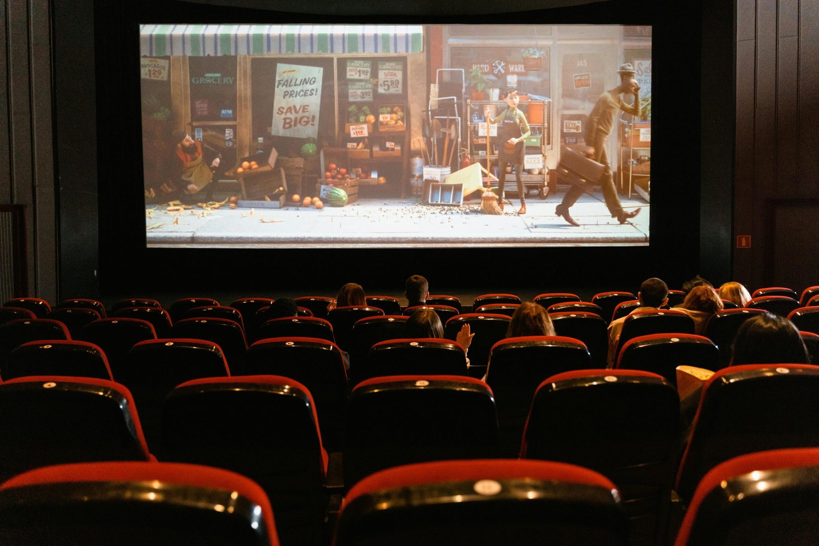 People are watching movie on Video Wall Display